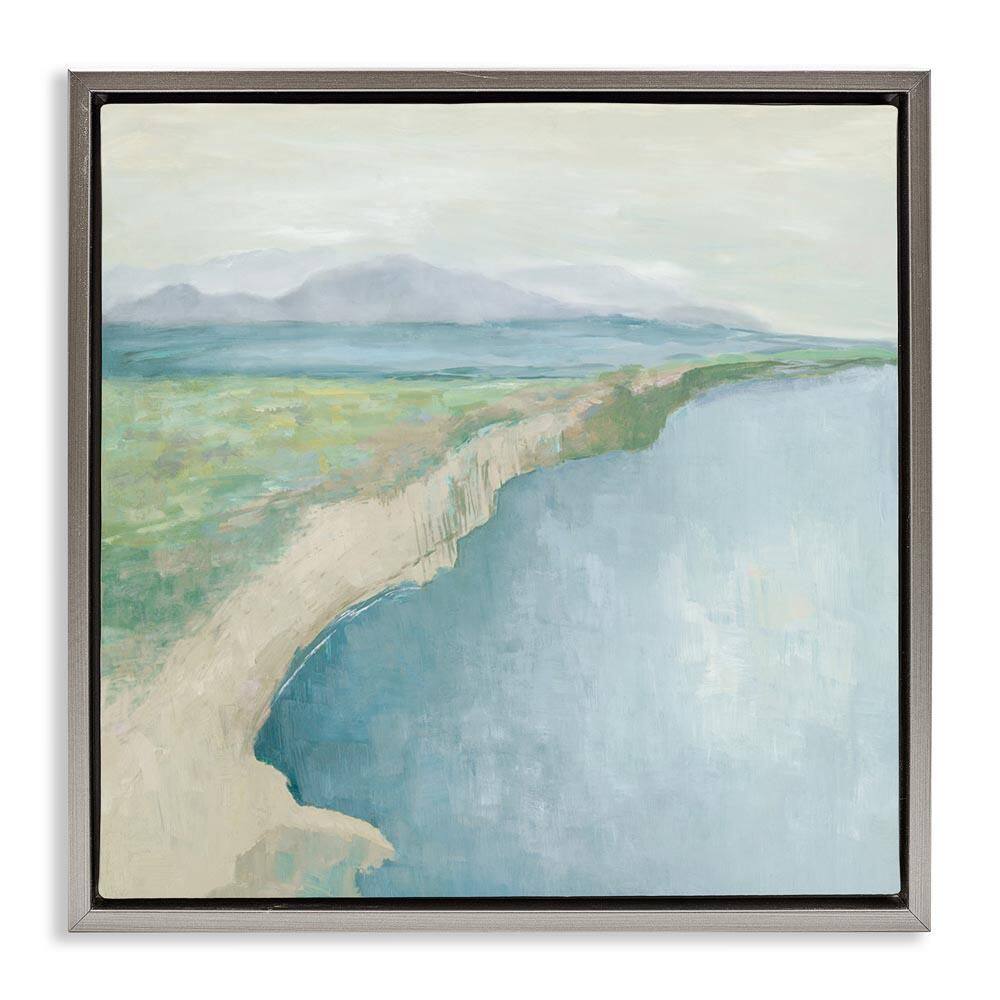 Curving Shoreline Landscape by Jacob Q Gray Floater Frame Coastal Graphic Art Print 18 in. x 18 in. price history on PriceWatchPro