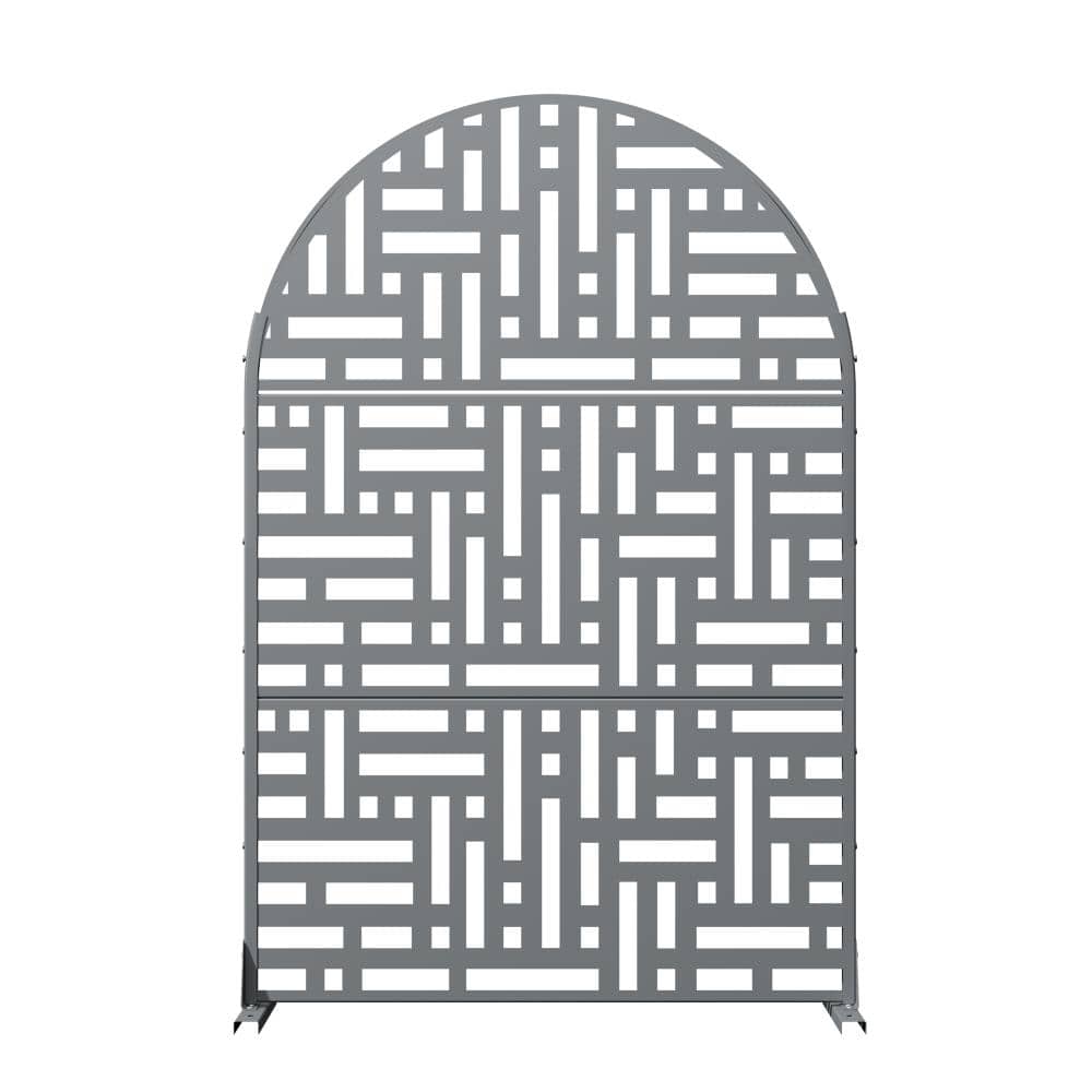 "72"" H x 47"" W Gray Outdoor Arched Privacy Screens/Metal Room Divider Panel for Patio Garden Poolside and Balcony Decor" price history on PriceWatchPro