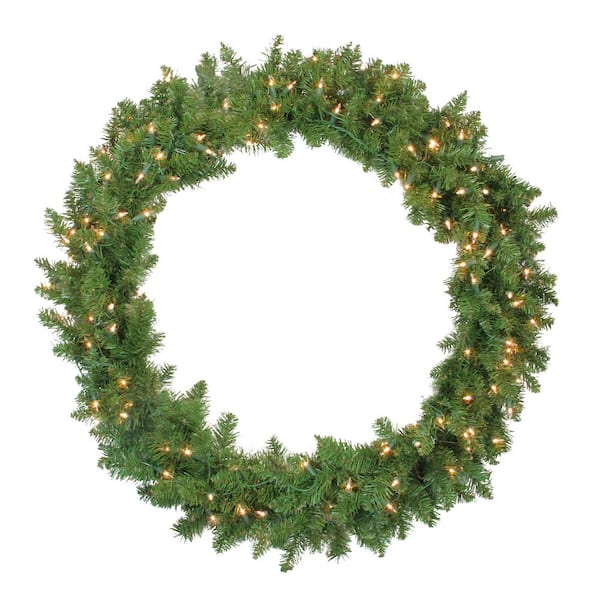 Northlight 36 in. Green Pre-Lit Rockwood Pine Artificial Christmas Wreath with 150 Clear Lights