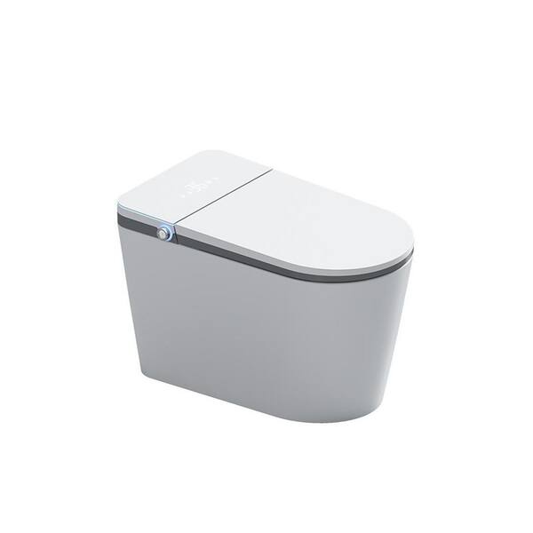 Aoibox Electric Bidet Seat for Elongated Toilet in White W LED Light, Heating, Warm Water Washing, Hot Air Dryer Remote Control, Whhite