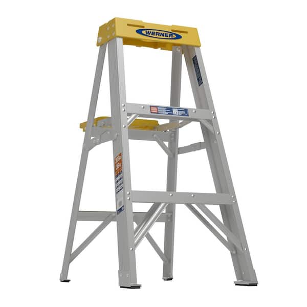 Werner 3 ft. Aluminum Step Ladder (7 ft. Reach Height) with 300 lb. Load Capacity Type IA Duty Rating
