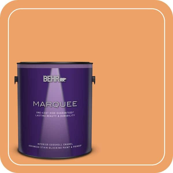 BEHR MARQUEE 1 gal. #270D-5 Adventure Orange Eggshell Enamel Interior Paint & Primer