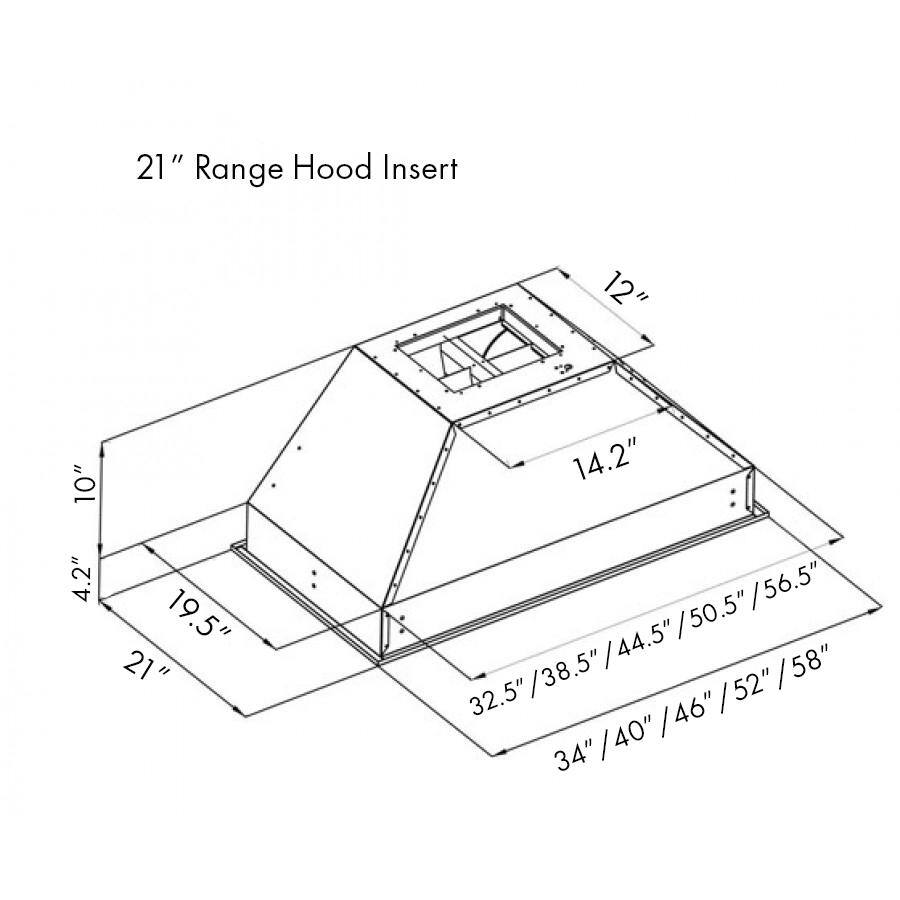34-Inch Brushed Stainless Steel Under Cabinet Range Hood Insert