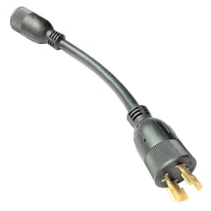 1 ft. 10/3 3-Wire Generator 20 Amp 125/250-Volt 4-Prong Locking NEMA L14-20P to 3-Prong L6-20R Receptacle Adapter Cord