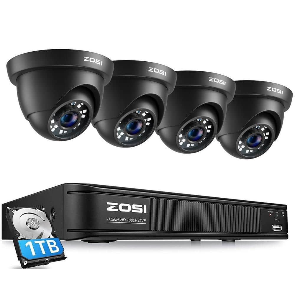 8-Channel 5MP-Lite 1TB DVR Security Camera System with 4 1080p Outdoor Wired Cameras, Surveillance System -  ZOSI, 8VM-418B4S-10-