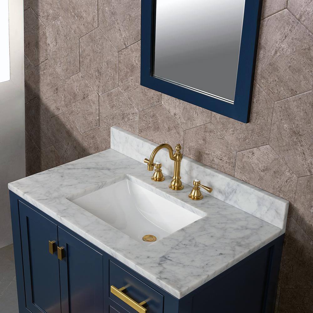 Madison Monarch Blue Single Bathroom Vanity with Marble Top