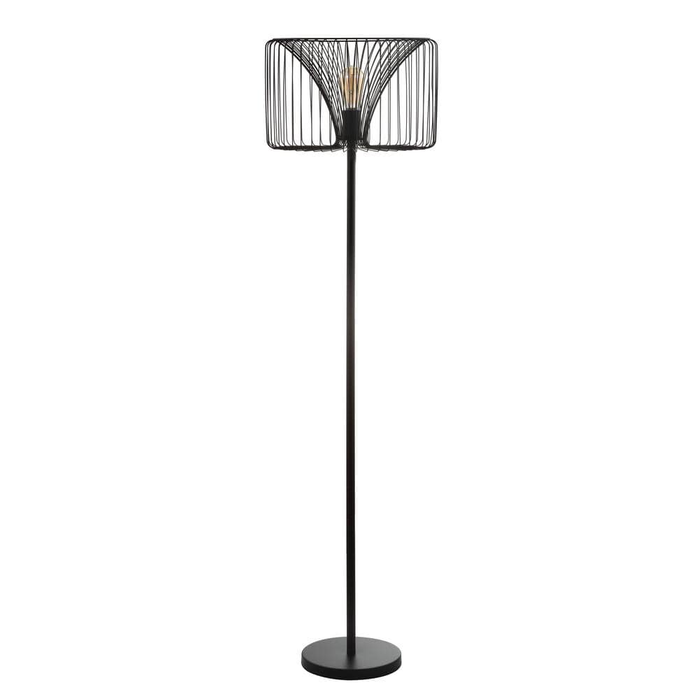 Gridley Transitional 61" Black Matte Metal LED Floor Lamp