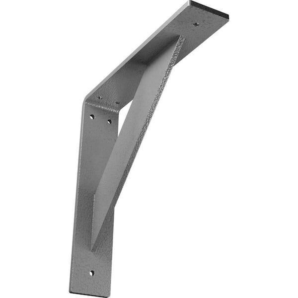 Ekena Millwork 2 in. x 10 in. x 10 in. Steel Hammered Gray Traditional Bracket