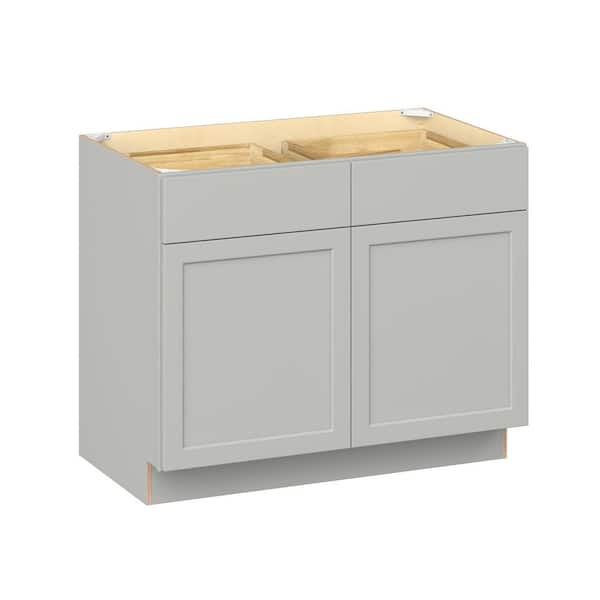 Emerson Whisper Gray Base 2-Drawer with 2-Door Ready to Assemble Kitchen Cabinet (42 in. W x 34.5 in. H x 24-in. D)