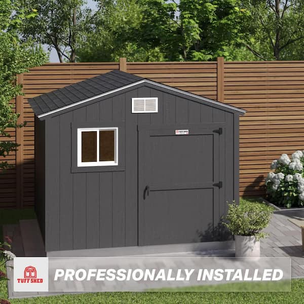 Professionally Installed Tahoe Modesto 10 ft. x 12 ft. Wood Storage Shed with 7 ft. High Sidewall (120 sq. ft.)