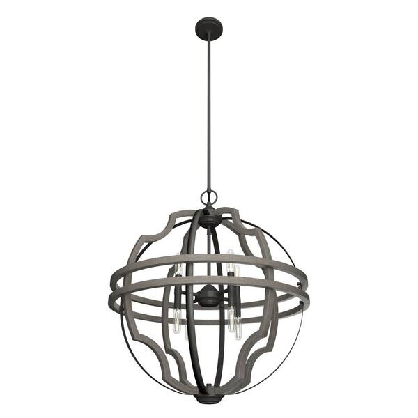Hunter Stone Creek 8-Light Noble Bronze Transitional Globe LED Large Hanging Pendant Light