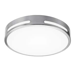 Flexinstall LED 10 in. Brushed Nickel Cut Out Detail Recessed Ceiling Light for Home with 5CCT DuoBright Dimming