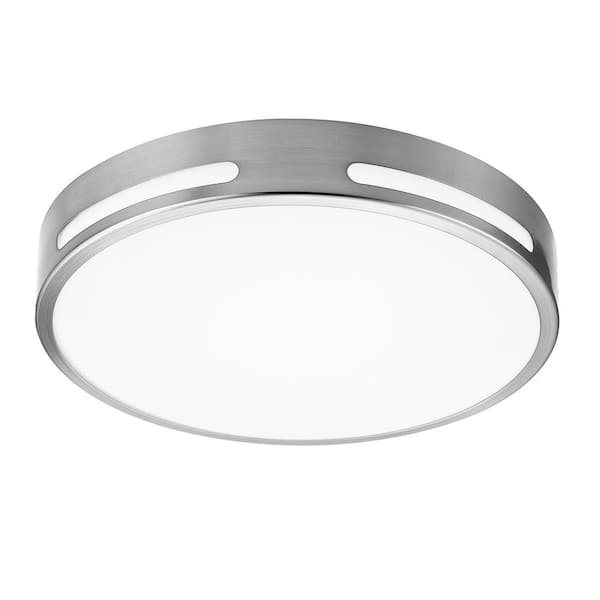 Commercial Electric Flexinstall LED 10 in. Brushed Nickel Cut Out Detail Recessed Ceiling Light for Home with 5CCT DuoBright Dimming