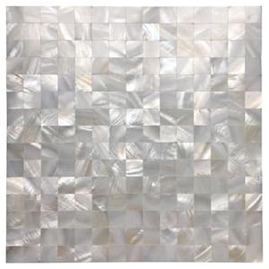 12 in. x 12 in. Mother of Pearl Shell Mosaic Tile Backsplash in White