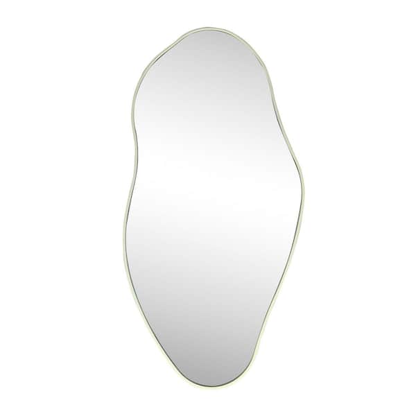 JONATHAN Y Everly 20 in. W x 42 in. H Large Irregular Framed Decorative Wall Mirror, Sage Green