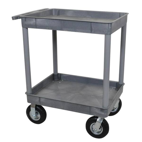 Luxor 24 in. D x 32 in. W Tub 2-Shelf Utility Cart with 8 in. Casters