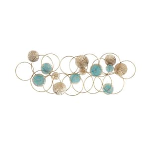 16 in. x 48 in. Rose Gold Metal Contemporary Abstract Wall Decor