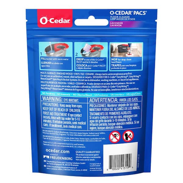 O-Cedar PACS Hard Floor Cleaner, Lavender Scent (10-Count) (2-Pack
