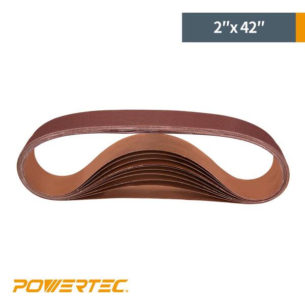 Powertec 4x24 inch 180 Grit Aluminum Oxide Sanding Sander Belt 10 Pack Sandpaper