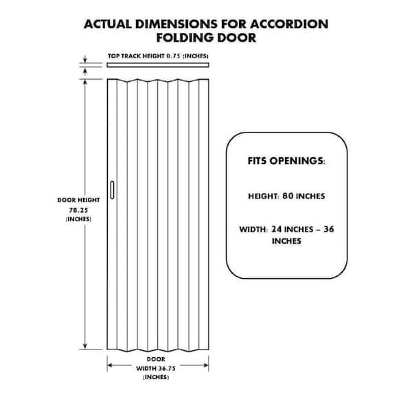 Spectrum Encore 36 in. x 80 in. White Vinyl Accordion Door with