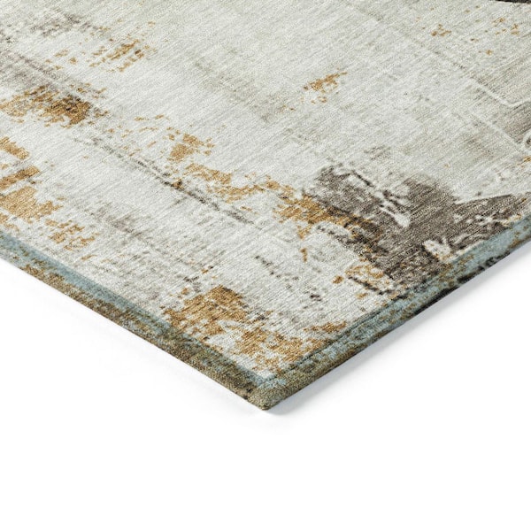 Chantille Machine Washable Indoor/Outdoor Abstract ACN2245 Putty 1 ft. 8 in. x 2 ft. 6 in. Accent Rug