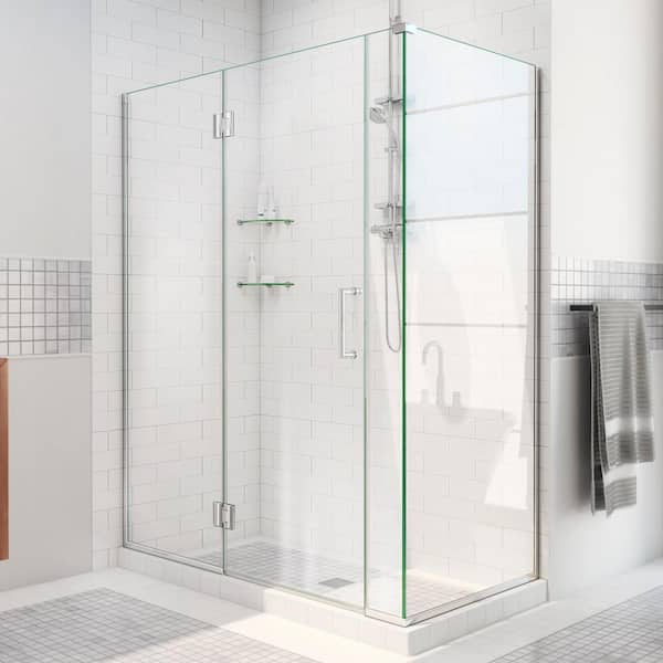 DreamLine Unidoor-X 35.5 in. W x 30-3/8 in. D x 72 in. H Frameless Hinged Shower Enclosure in Chrome