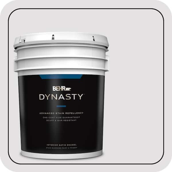BEHR DYNASTY 5 gal. #PR-W02 Early Crocus Satin Enamel Interior Stain-Blocking Paint & Primer
