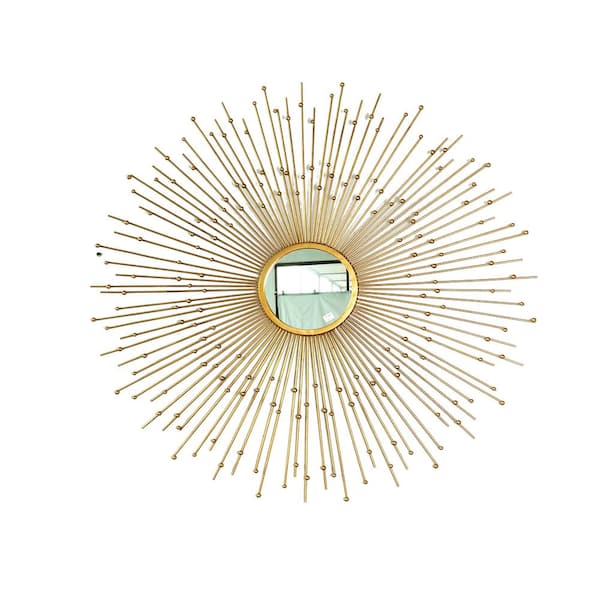 Unbranded 41.34 in.H x 41.34 in. W Classic Style Sun Shape Metal Wall Mirror