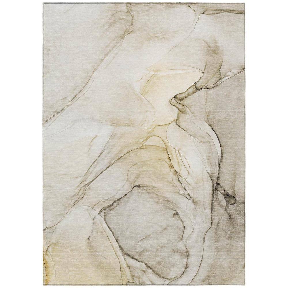 Beige and Gray 8 ft. x 10 ft. Abstract Indoor / Outdoor Area Rug price history on PriceWatchPro