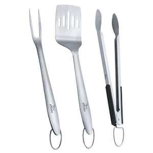 3-Piece Stainless Steel BBQ Grill Tool Set