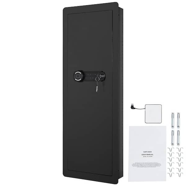 Tall Wall Gun Safe, 42.91 in. Hidden Gun Safe with Keypad, Q235 Cold-Rolled Steel Gun Safe LED Light, Holster and Stock