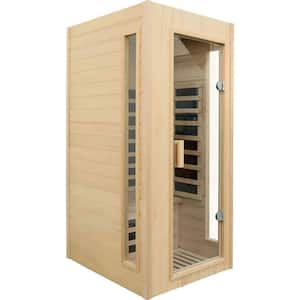 Moray 1-Person Indoor Hemlock Infrared Sauna with 5 Far-Infrared Carbon Crystal Heaters and Bluetooth Speakers