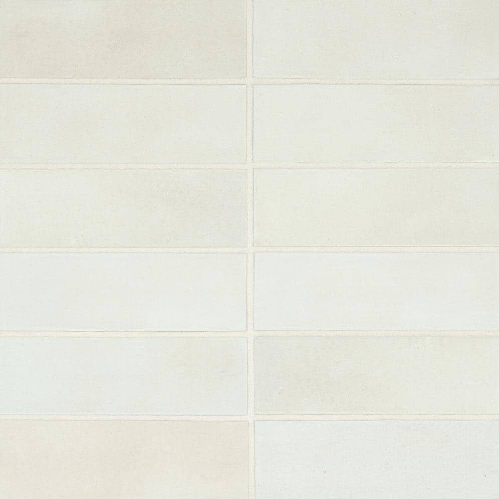 Bedrosians Celine Rectangle 2 in. x 6 in. Matte White Porcelain Floor Tile (5.33 sq. ft./Case)