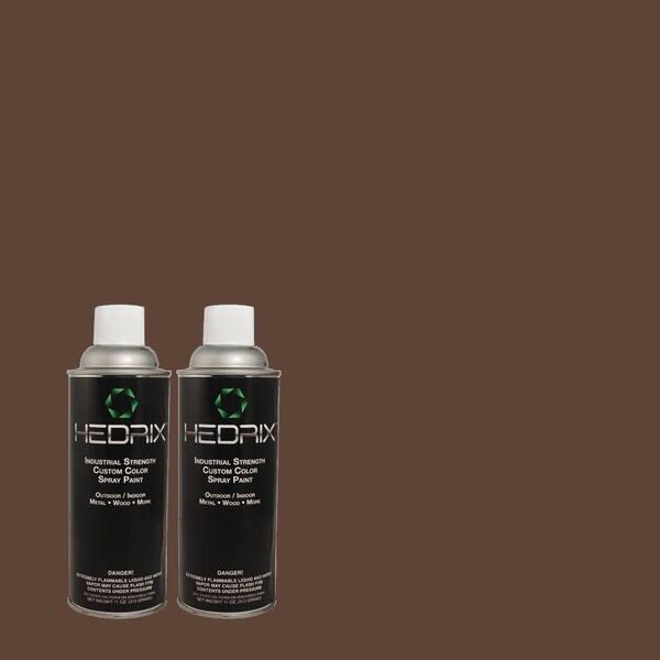 Hedrix 11 oz. Match of C40-15 Aged Bark Flat Custom Spray Paint (2-Pack)