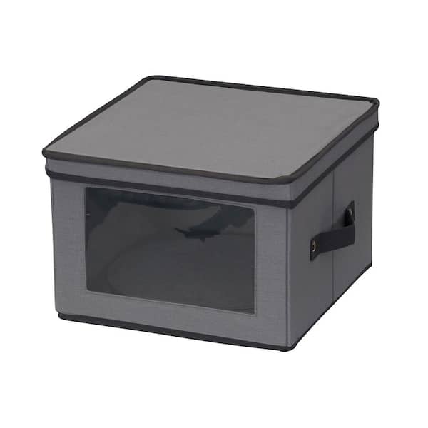 HOUSEHOLD ESSENTIALS Dinner Plate Storage Box in Gray