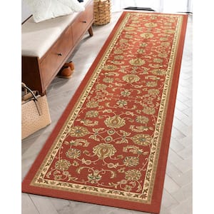 Red 2 ft. 7 in. x 9 ft. 10 in. Kings Court Tabriz Floral Traditional Oriental Runner Area Rug