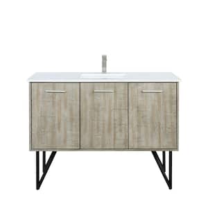 Lancy 48 in W x 20 in D Rustic Acacia Bath Vanity, Cultured Marble Top and Brushed Nickel Faucet Set