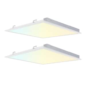 2-PACK 2 ft. x 2 ft. Dimmable White CCT And Wattage Selectable Integrated LED Back-Lit Panel Light, 2750-3300-4400Lumens