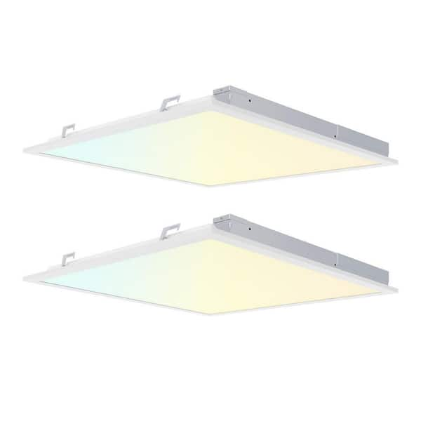 RUN BISON 2 PACK 2 ft. x 2 ft. Dimmable White CCT And Wattage