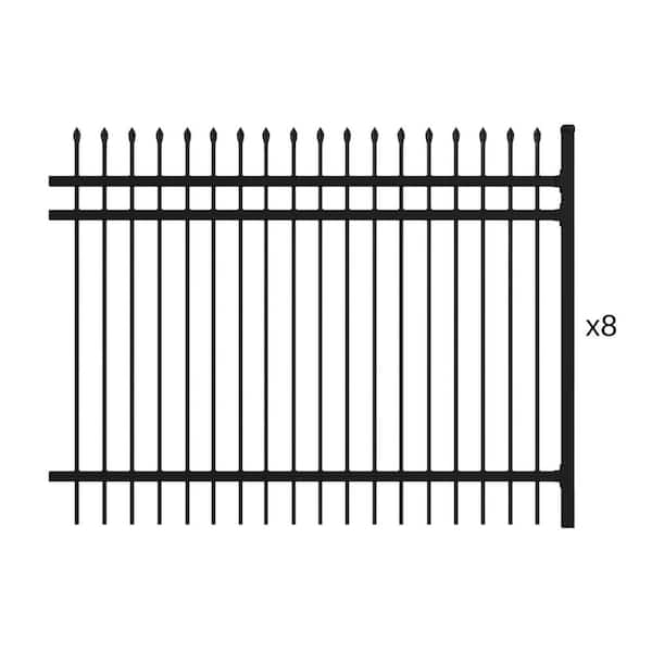 8 ft. x 6 ft. 8-Panel Steel Fence Kit-Straight Top Style Each