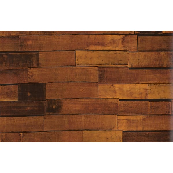 WallPops Golden Wood Siding Faux Materials Adhesive Film (Set of 2)