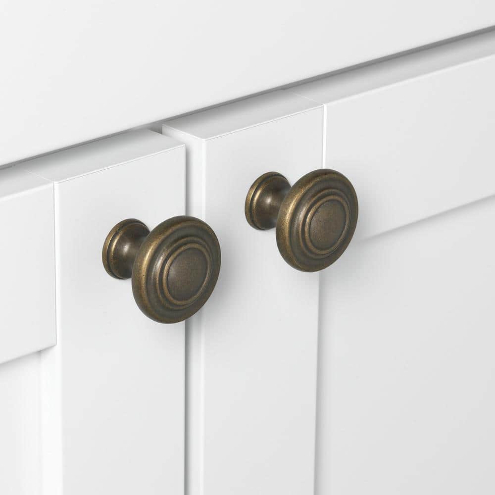 Antique Brass Classic Round Ring Cabinet Knob Multipack