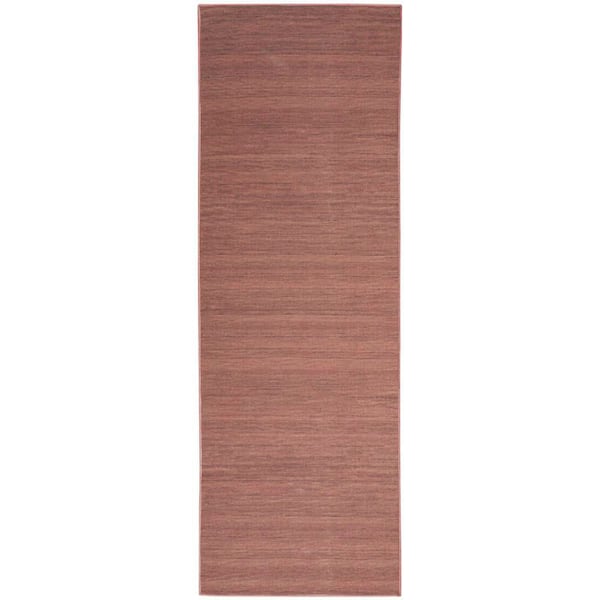 Nourison Washable Essentials Mocha 2 ft. x 8 ft. All-over design Contemporary Runner Area Rug