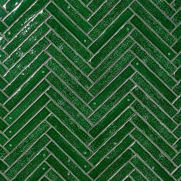 Ivy Hill Tile Virtuo Emerald Green 1.45 in. x 9.21 in. Polished Crackled Ceramic Subway Wall Tile (4.65 sq. ft./Case)