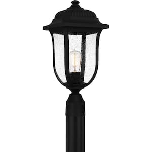Mulberry 1-Light Matte Black Plastic Hardwired Marine Grade Outdoor Post Light with No Bulbs Included