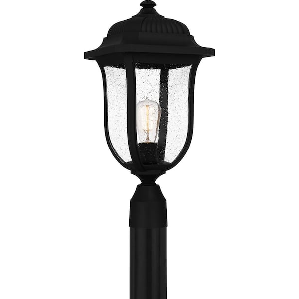 Quoizel Mulberry 1-Light Matte Black Plastic Hardwired Marine Grade Outdoor Post Light with No Bulbs Included