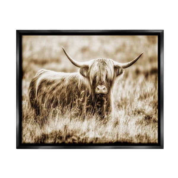 The Stupell Home Decor Collection Vintage Cow In Pasture Animal ...