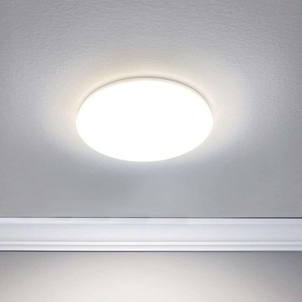 8-Inch White Polycarbonate Round LED Ceiling Light