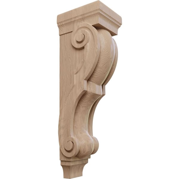 Ekena Millwork 8-1/2 in. x 7 in. x 26 in. Unfinished Wood Mahogany Medium Jumbo Traditional Corbel