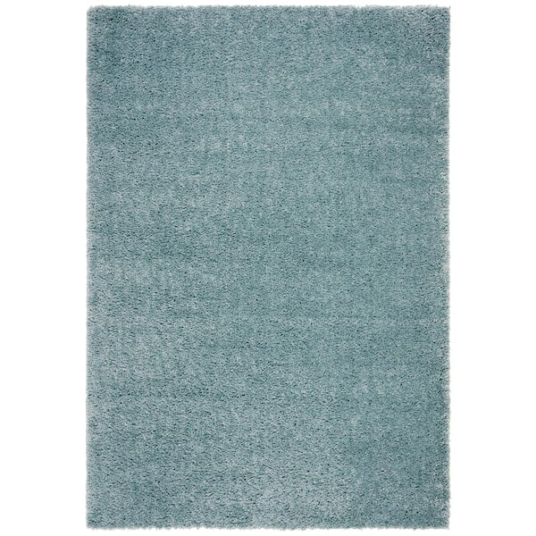 SAFAVIEH August Shag Aqua 8 ft. x 10 ft. Solid Area Rug